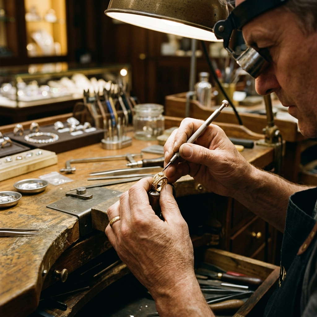BR Jewellers master craftsman creating jewellery